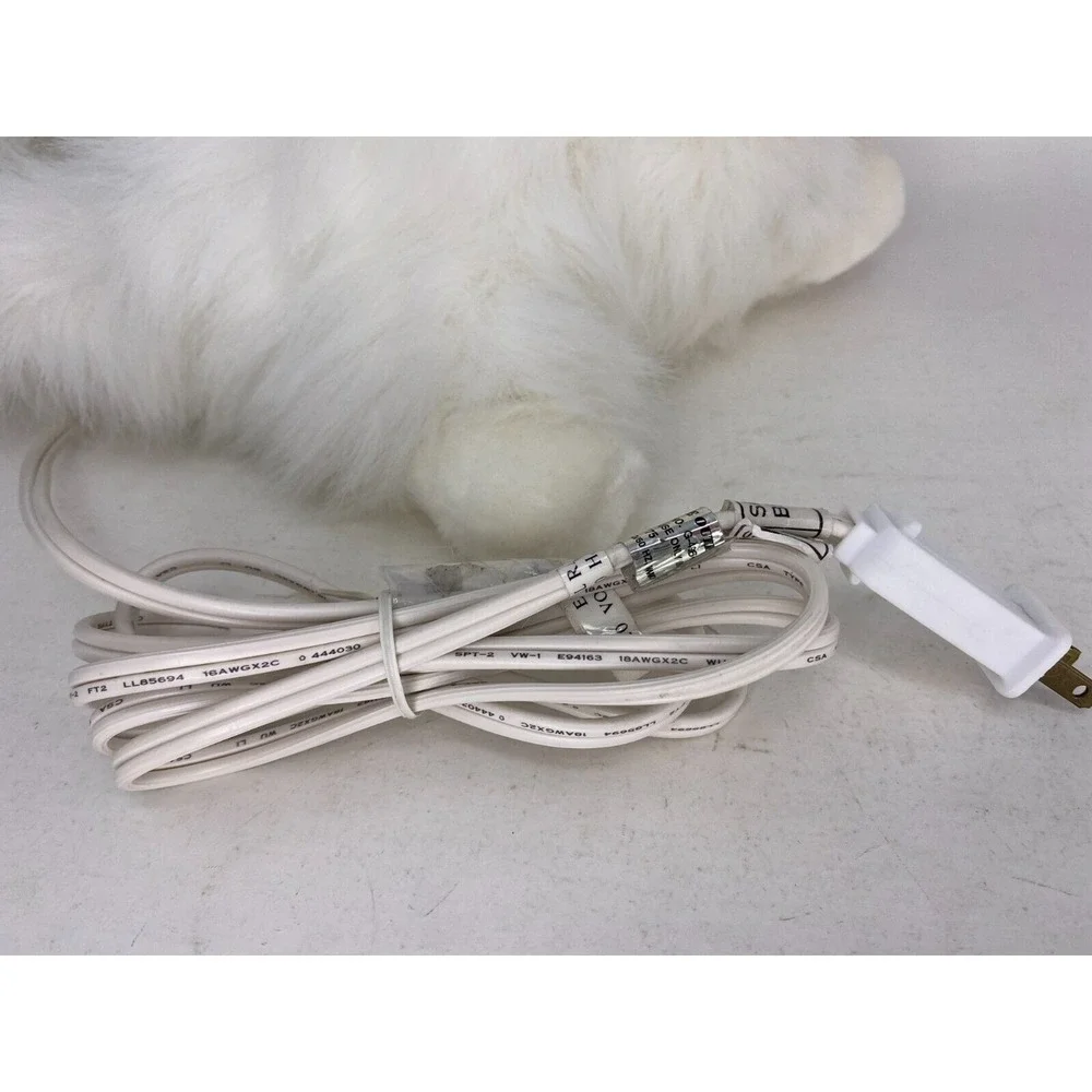 Santa's Best Cat Kitten Vintage Animated Xmas Decor Head & Tail Move White Fur
